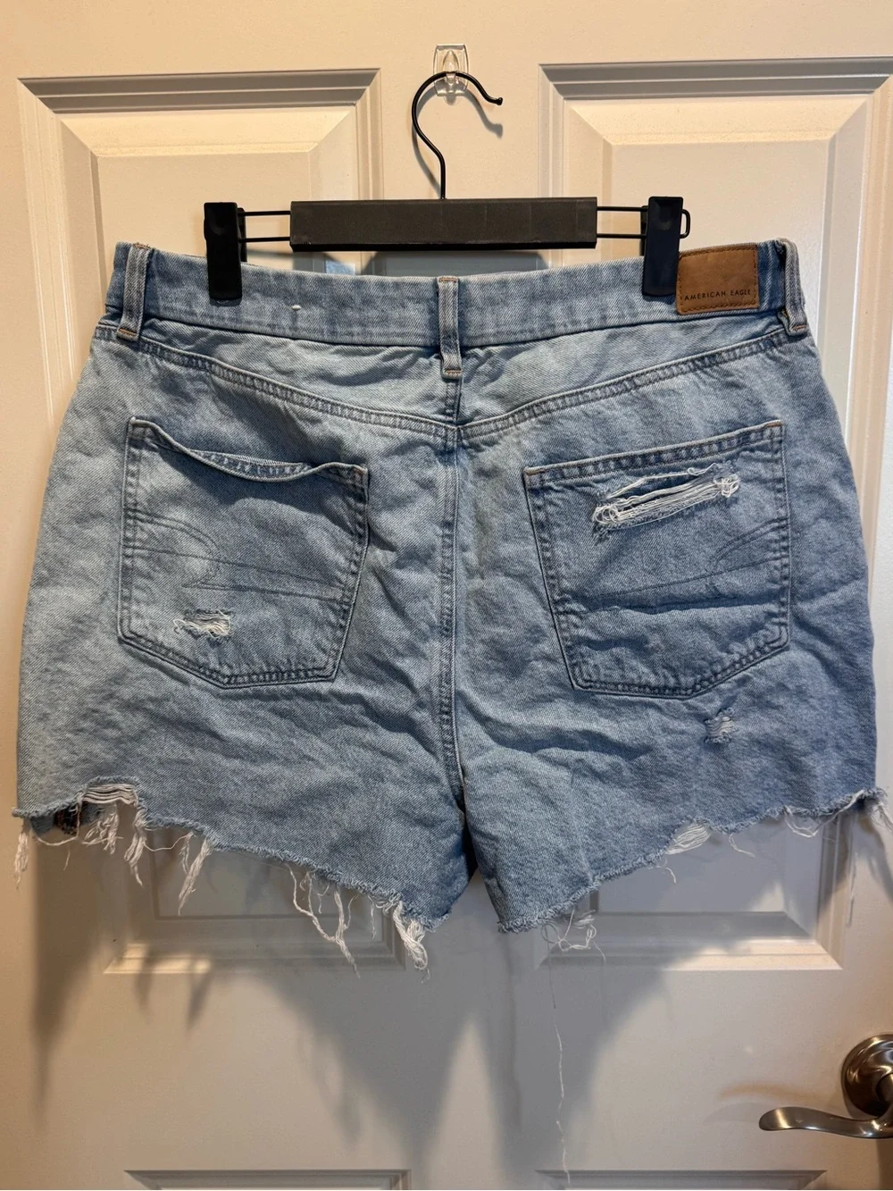 American Eagle Outfitters Light Blue Distressed Denim Shorts